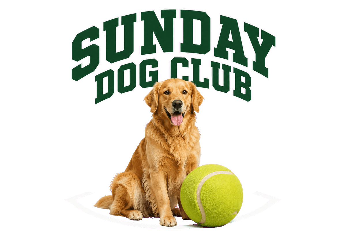 Sunday Dog Club: transparent production artwork without a garment or model