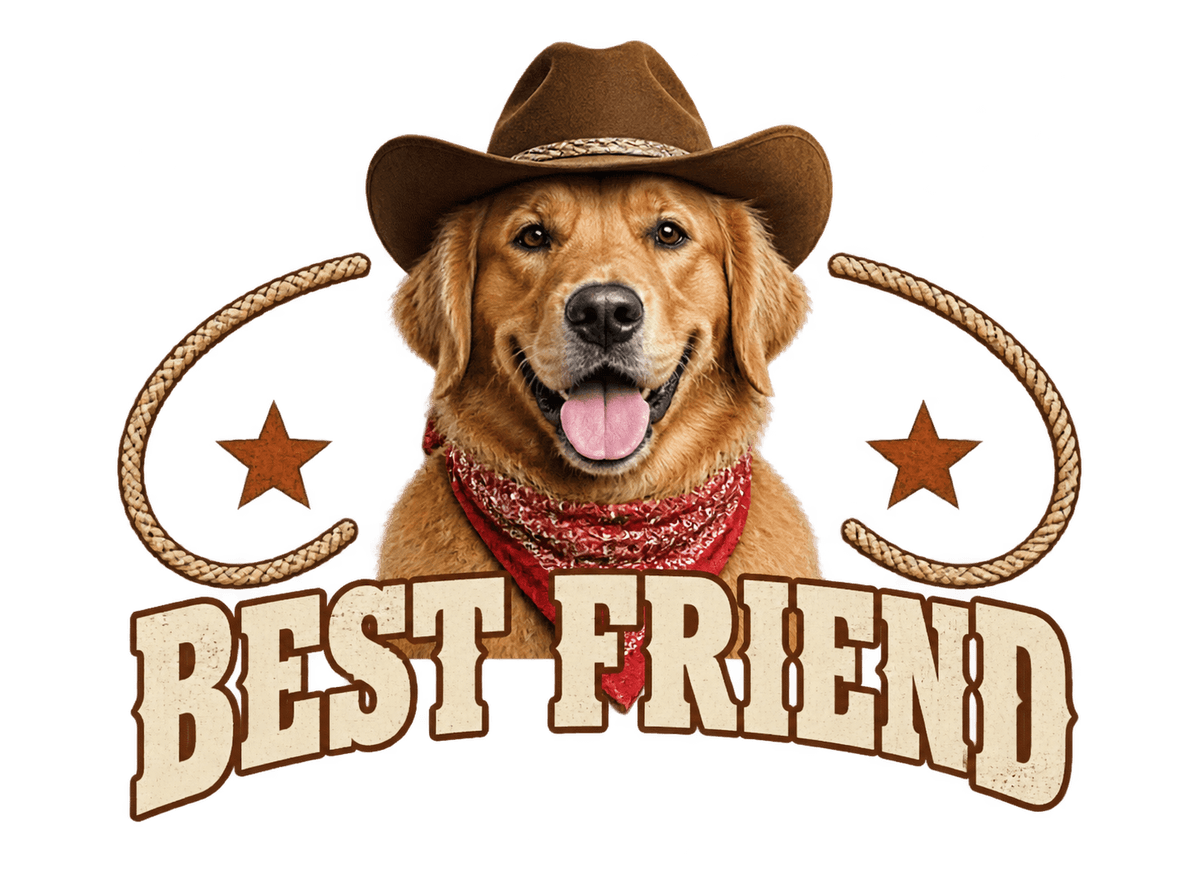 Rodeo Best Friend: transparent production artwork without a garment or model
