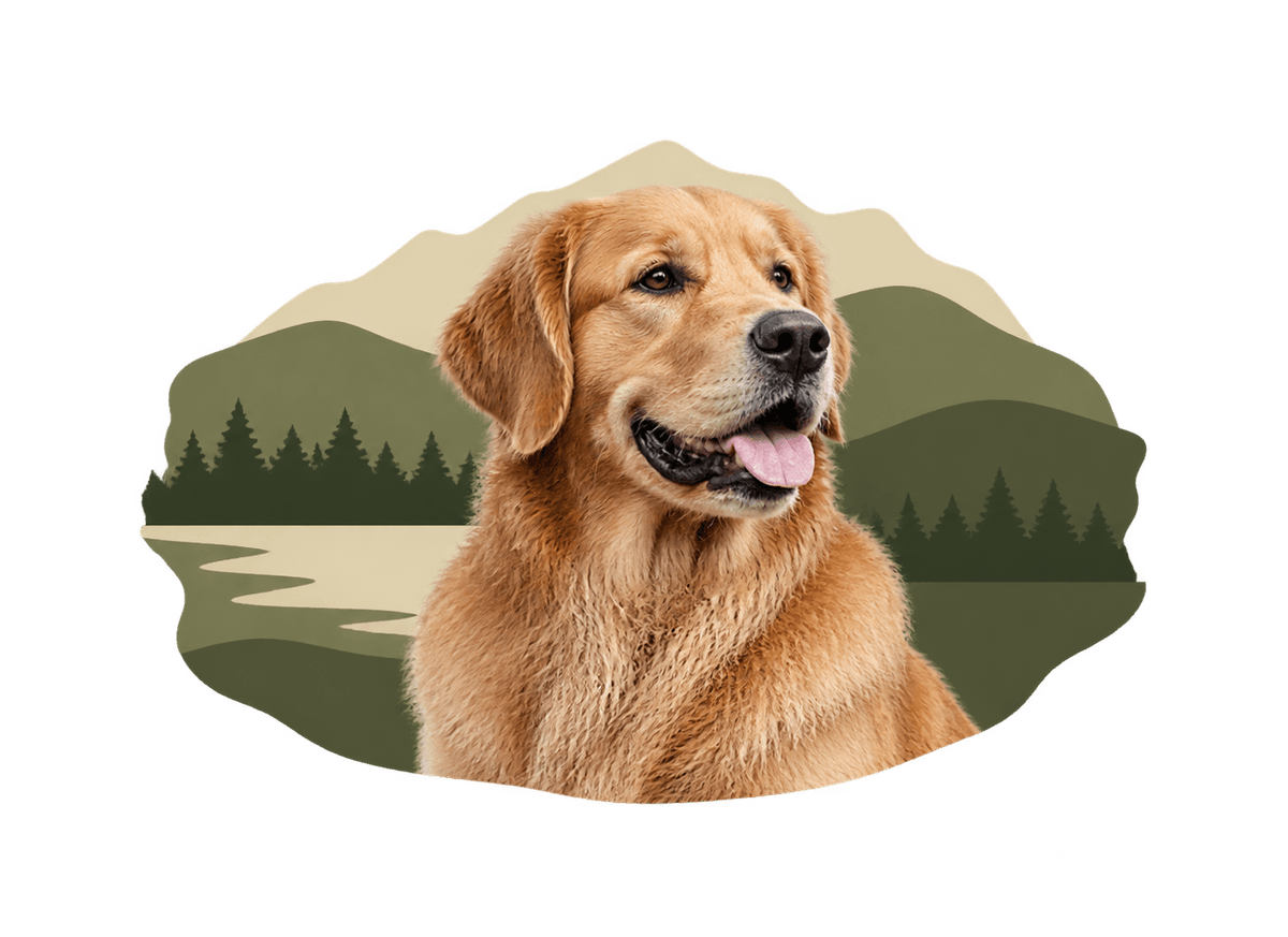 Dog Field Notes: transparent production artwork without a garment or model