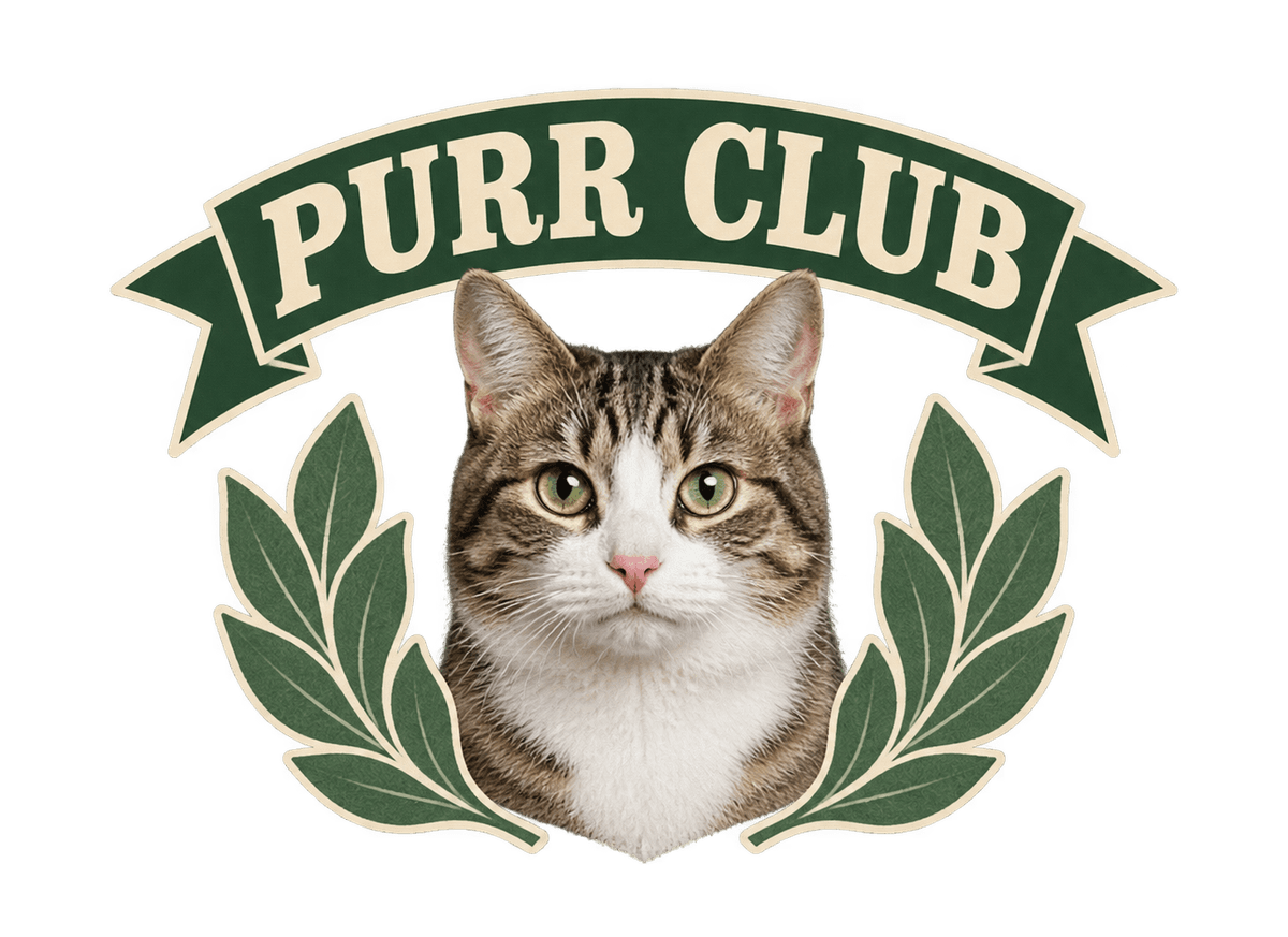Purr Club Pennant: transparent production artwork without a garment or model