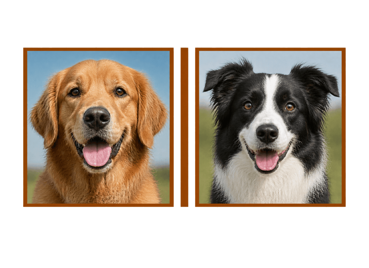 Double Dog Contact Sheet: transparent production artwork without a garment or model