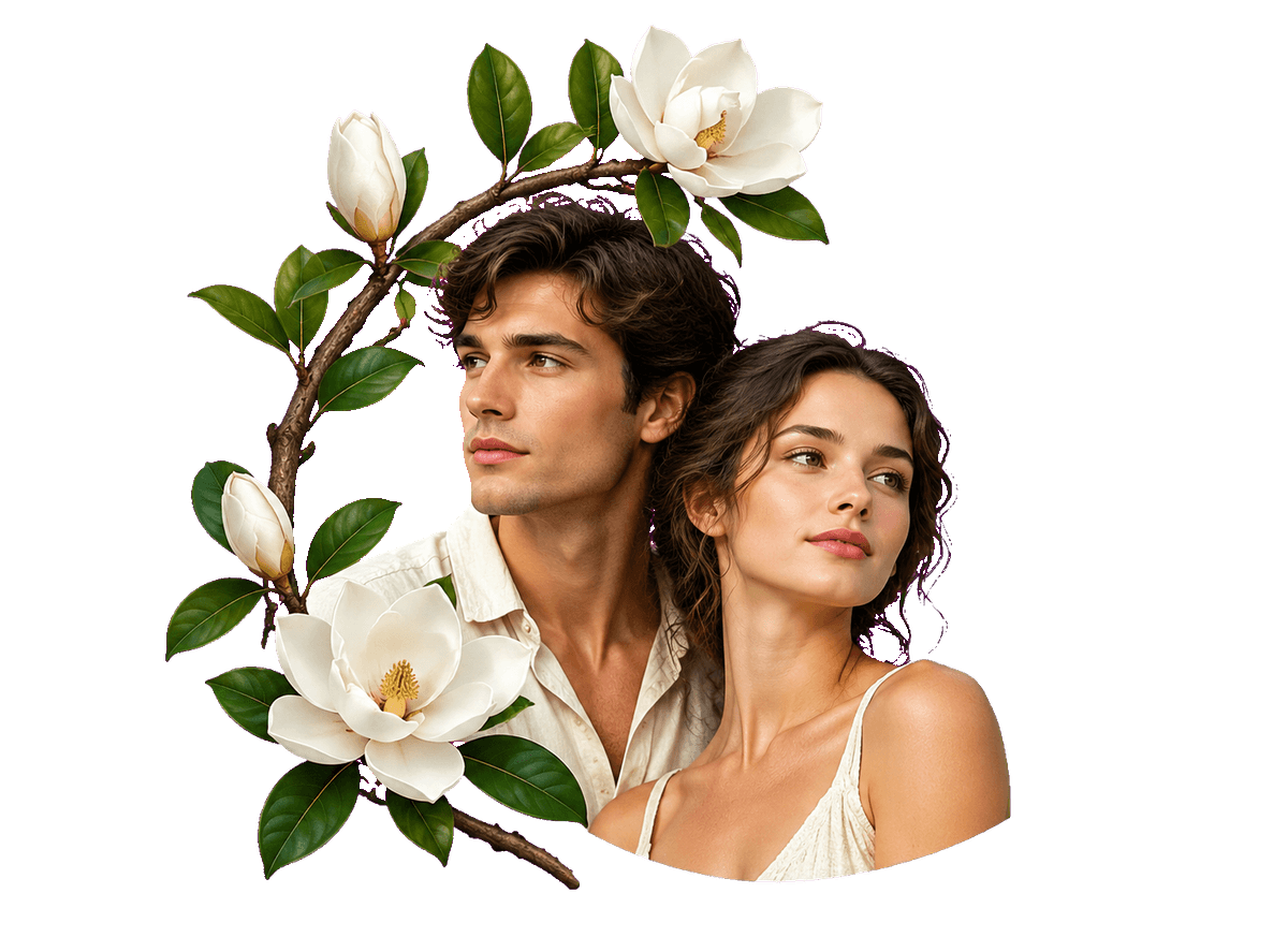 Garden Vow Cameo: transparent production artwork without a garment or model