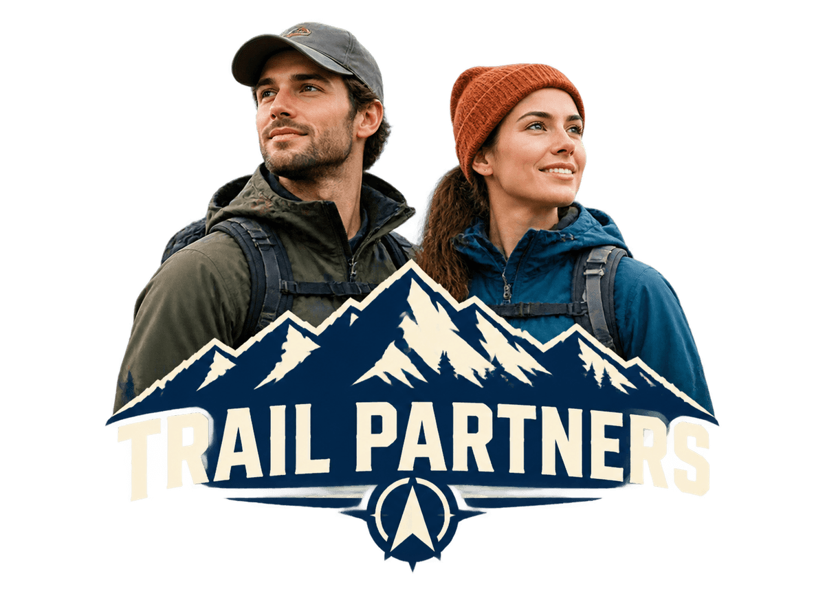 Partners On The Trail: transparent production artwork without a garment or model