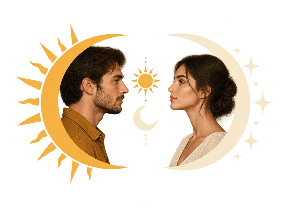 Sun And Moon Partners: transparent production artwork without a garment or model