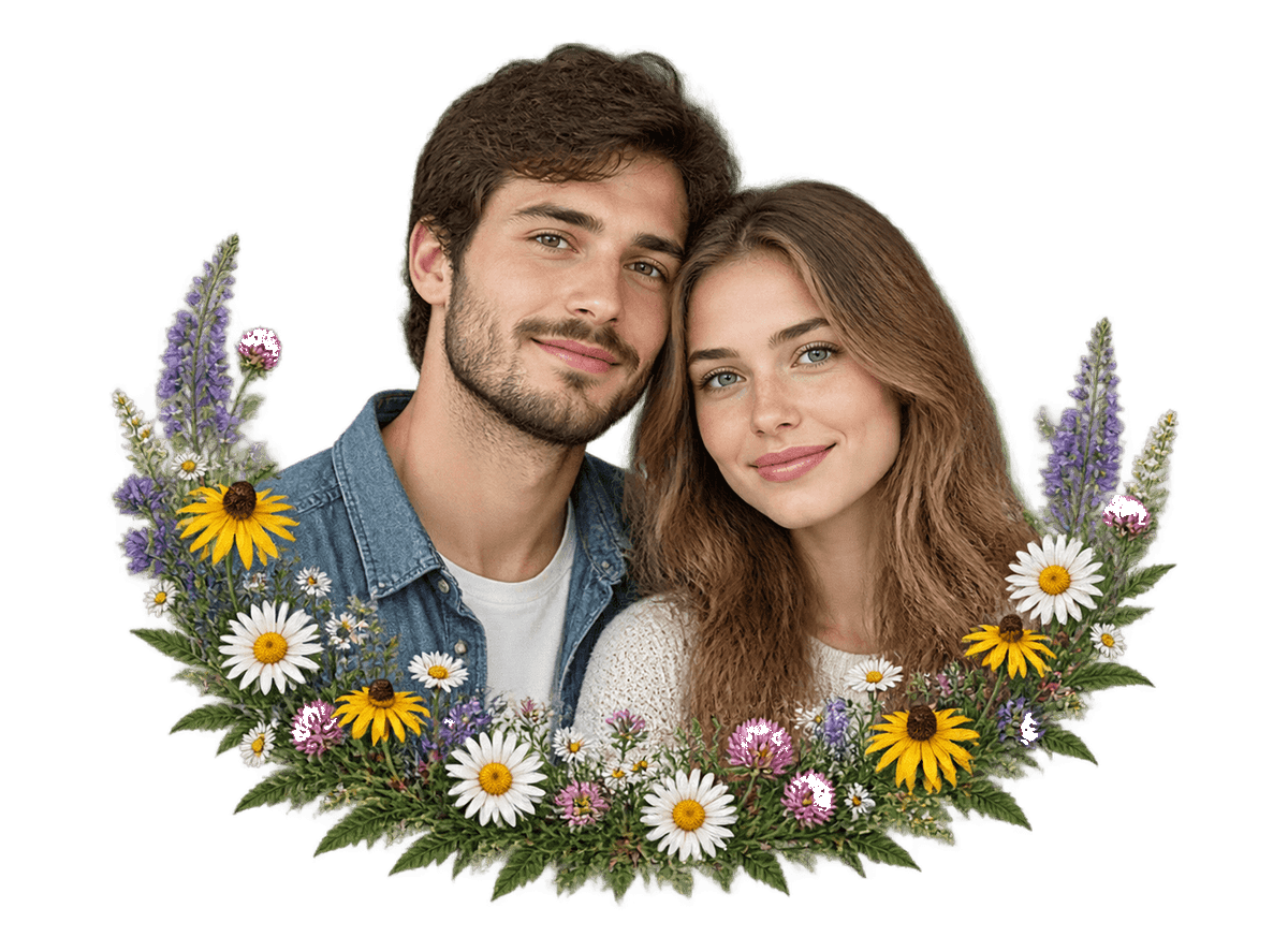 Wildflower Promise: transparent production artwork without a garment or model
