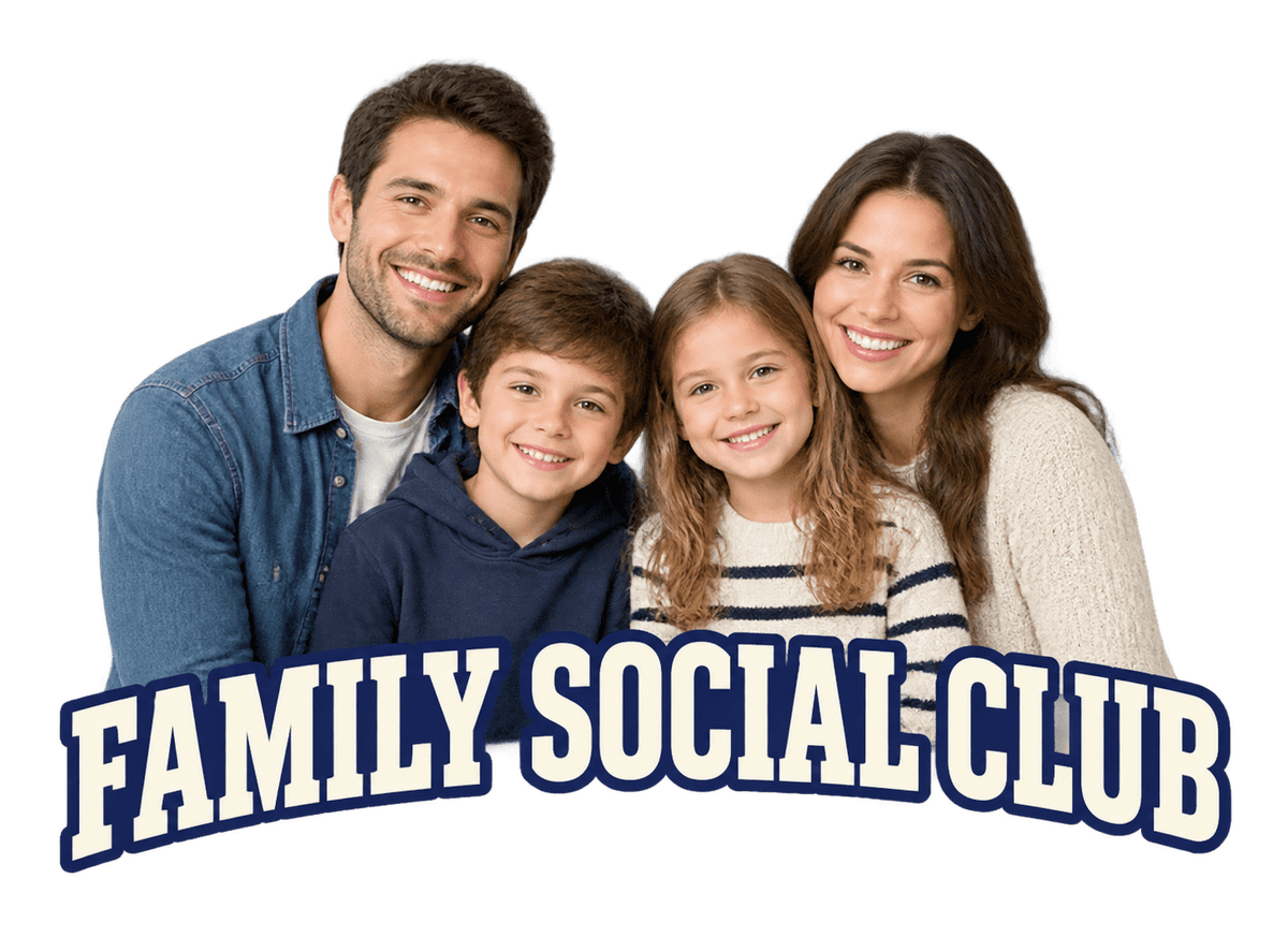 Family Four Social: transparent production artwork without a garment or model