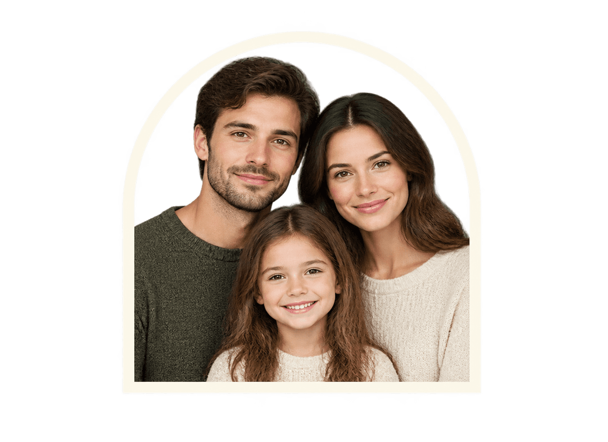 Family Quiet Arch: transparent production artwork without a garment or model