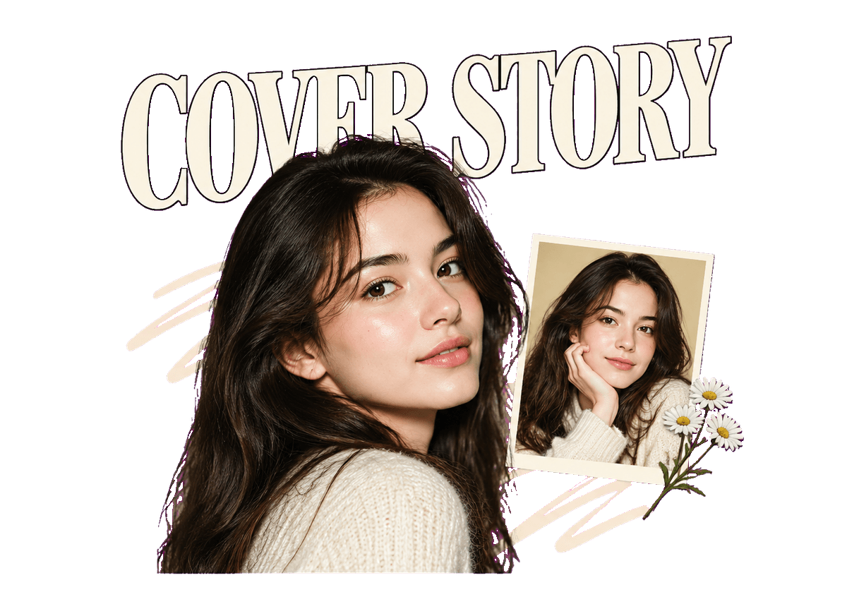 Personal Cover Story: transparent production artwork without a garment or model