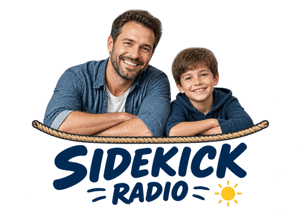 Dad And Me Radio: transparent production artwork without a garment or model