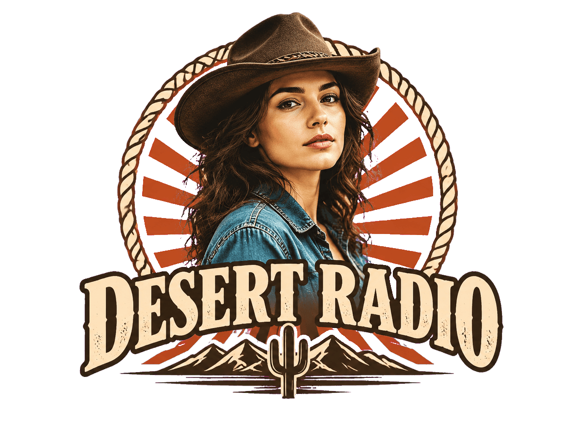 Desert Face Radio: transparent production artwork without a garment or model