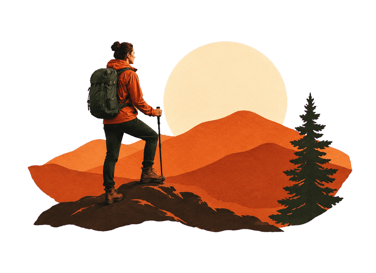 Camp Sunset Cutpaper: transparent production artwork without a garment or model
