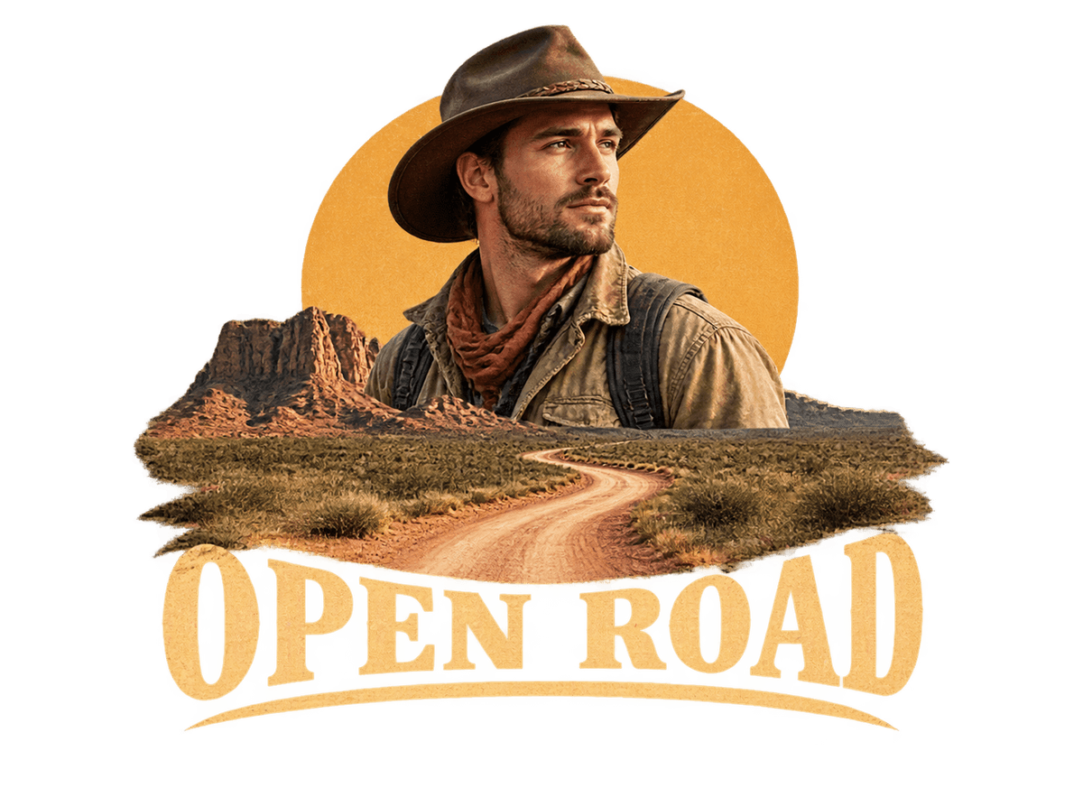 Desert Rider Portrait: transparent production artwork without a garment or model