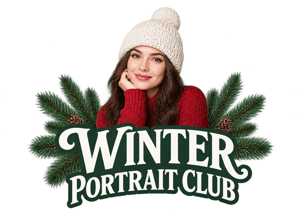 Christmas Portrait Club: transparent production artwork without a garment or model