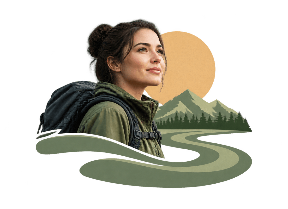 Riverbank Portrait: transparent production artwork without a garment or model