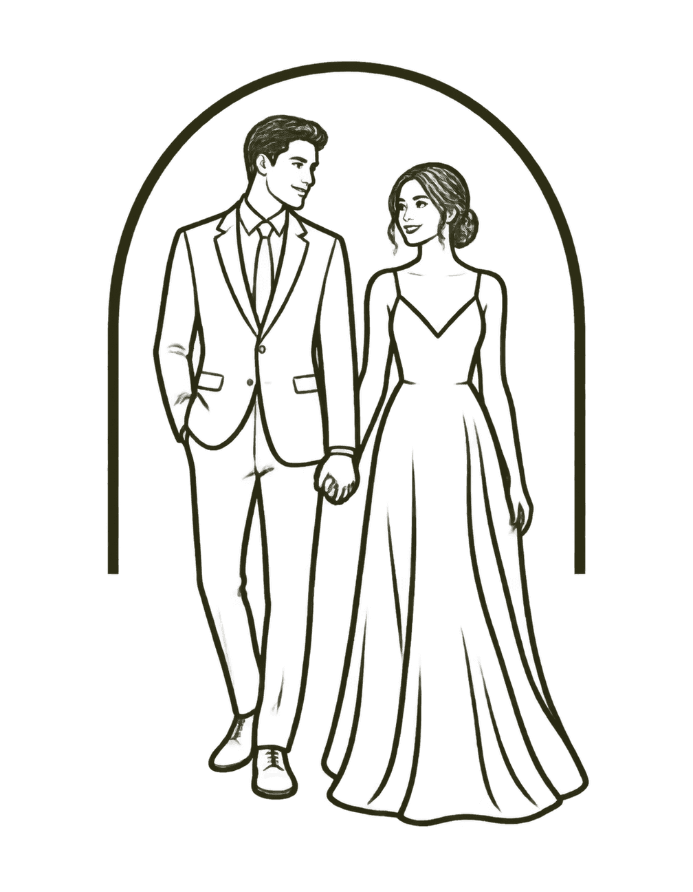 Wedding Day Open Arch original isolated transparent print artwork