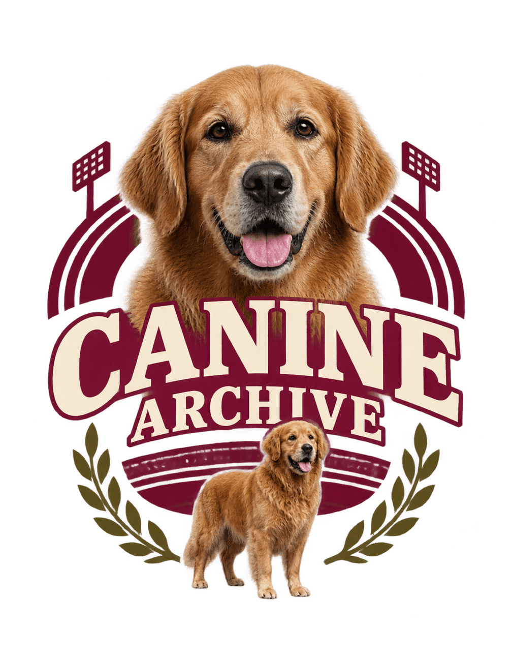 Canine Stadium Archive original isolated transparent print artwork