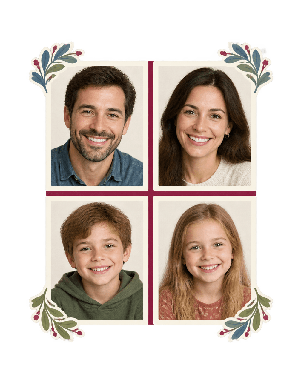 Four Faces Reunion Press original isolated transparent print artwork