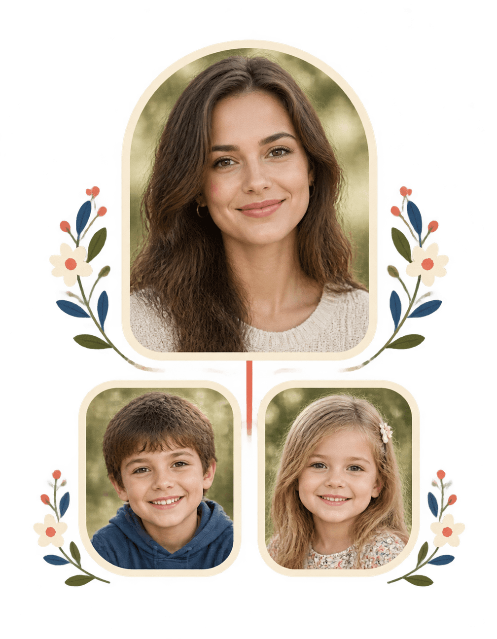 Her Two Favorite Faces original isolated transparent print artwork