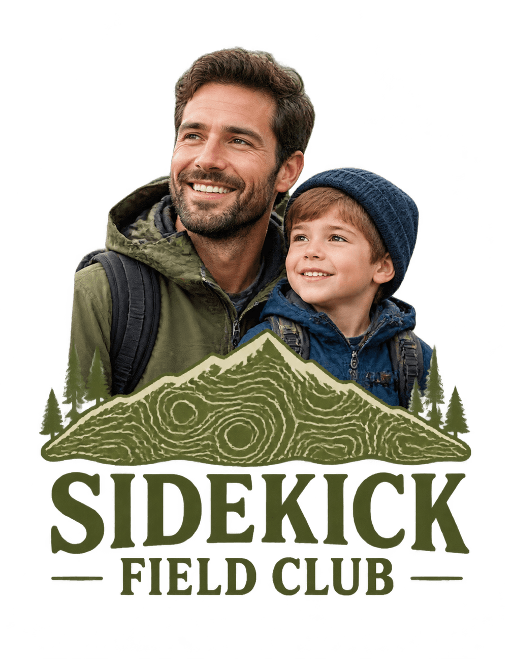 Dad Sidekick Field Guide original isolated transparent print artwork