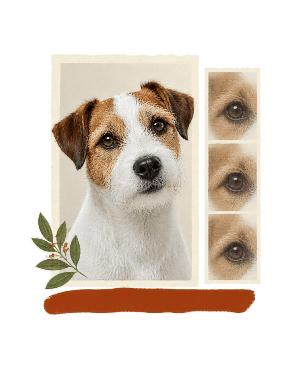 Terrier Sunday Post original isolated transparent print artwork