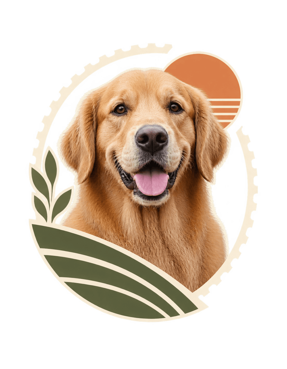 Retriever Field Stamp original isolated transparent print artwork
