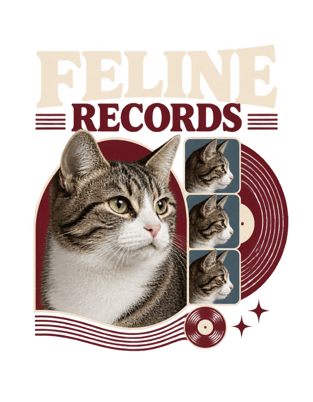 Feline Record Bureau original isolated transparent print artwork
