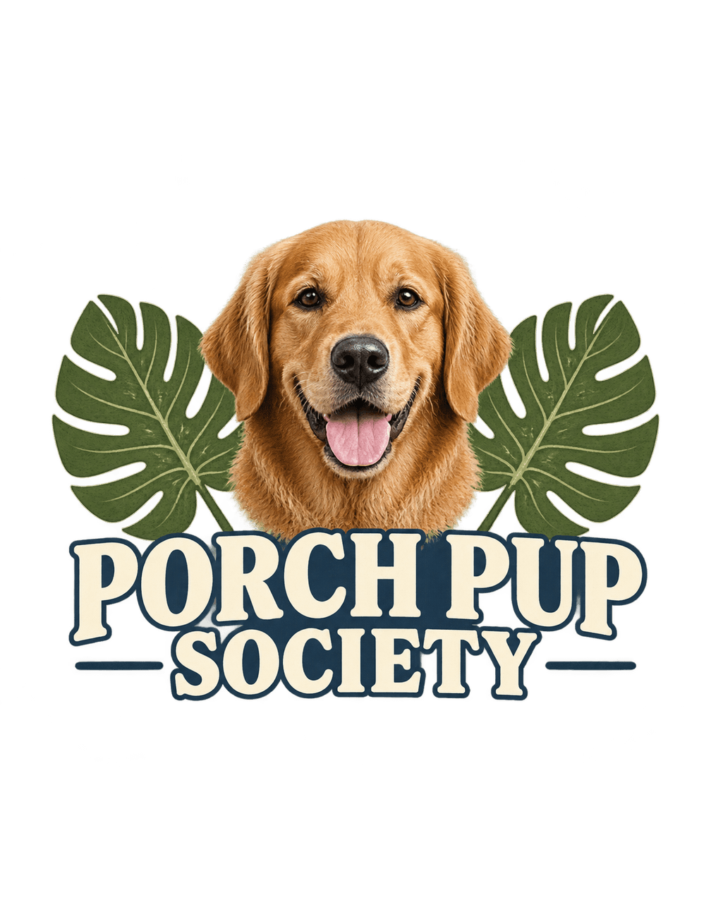 Porch Pup Society original isolated transparent print artwork