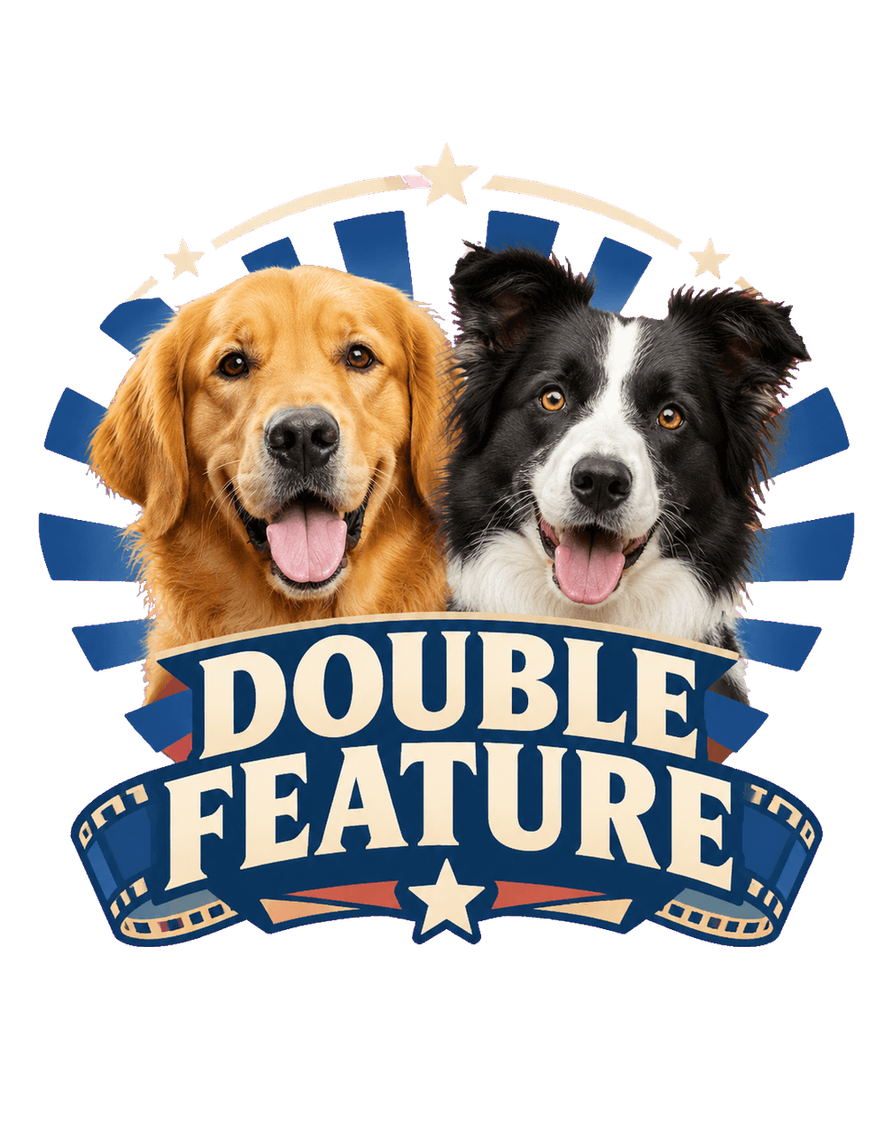 Canine Double Feature original isolated transparent print artwork