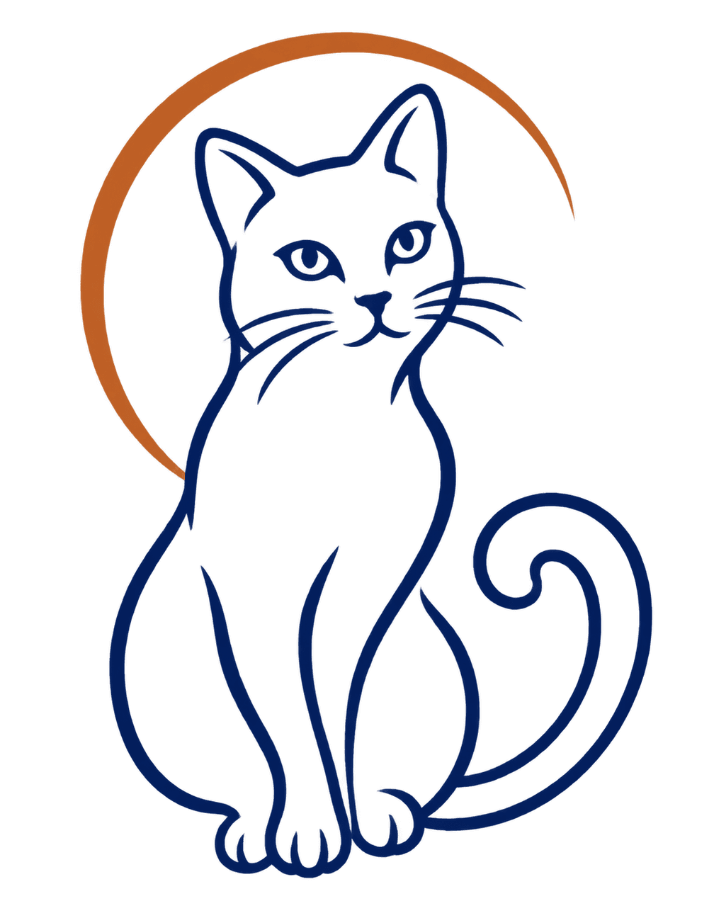 One Cat One Line original isolated transparent print artwork
