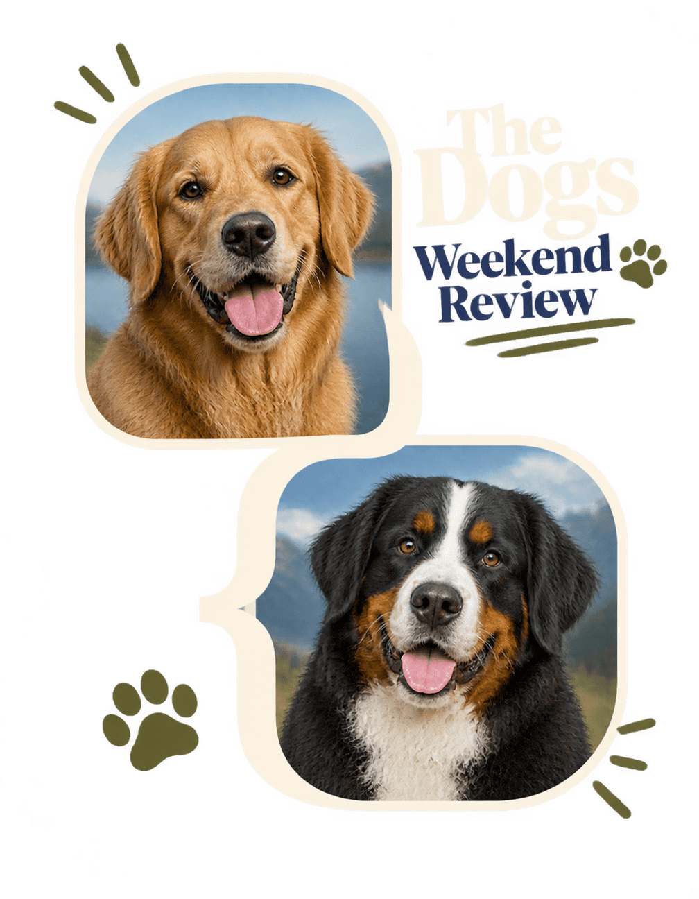 The Dogs Weekend Review original isolated transparent print artwork