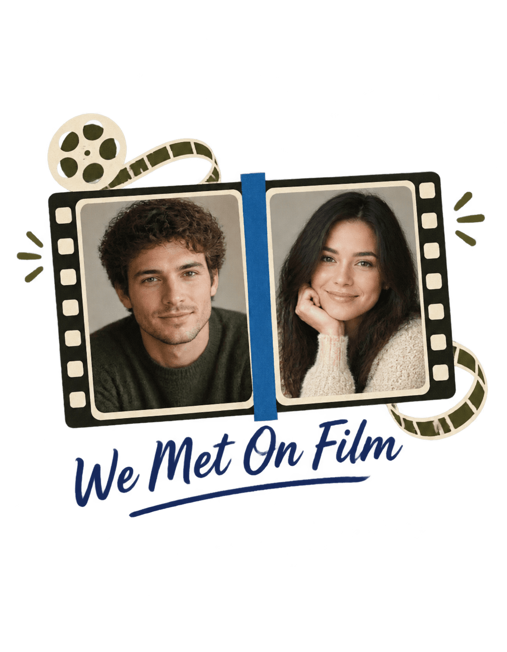 We Met On Film original isolated transparent print artwork