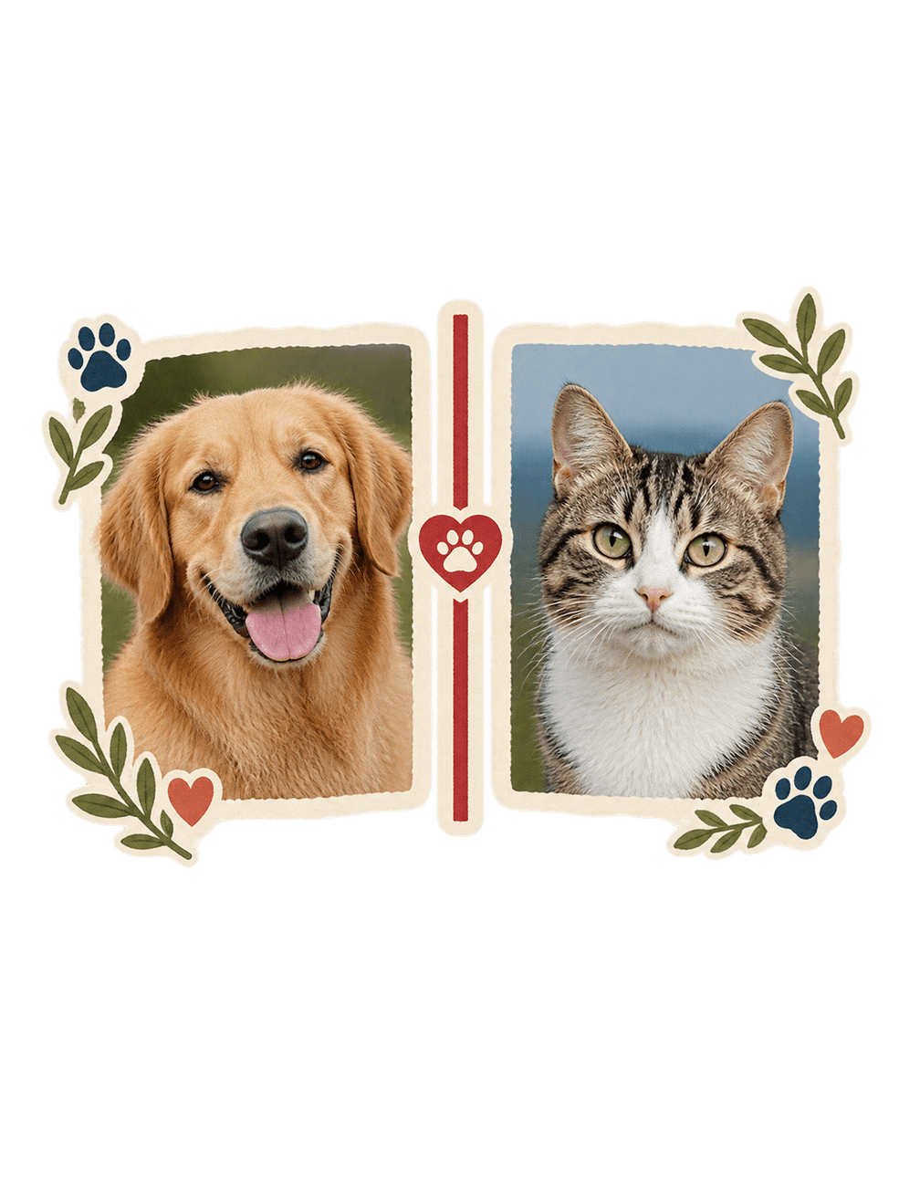 Fur Family Split Journal original isolated transparent print artwork