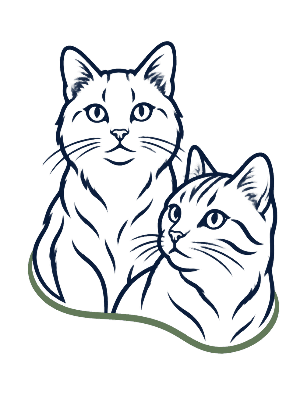 Feline Pair Studio original isolated transparent print artwork