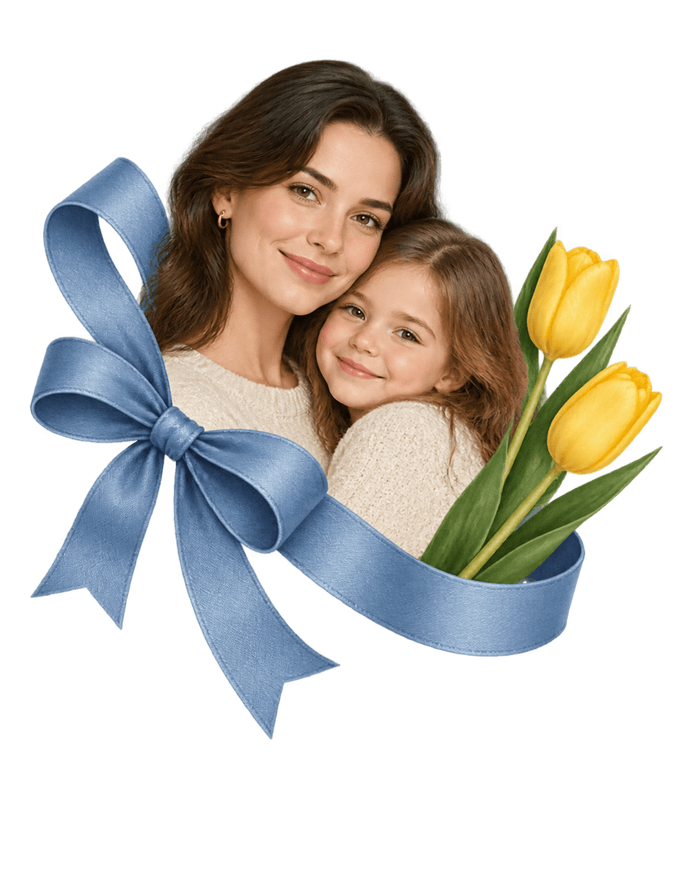 Mothers Day Ribbon Letter original isolated transparent print artwork
