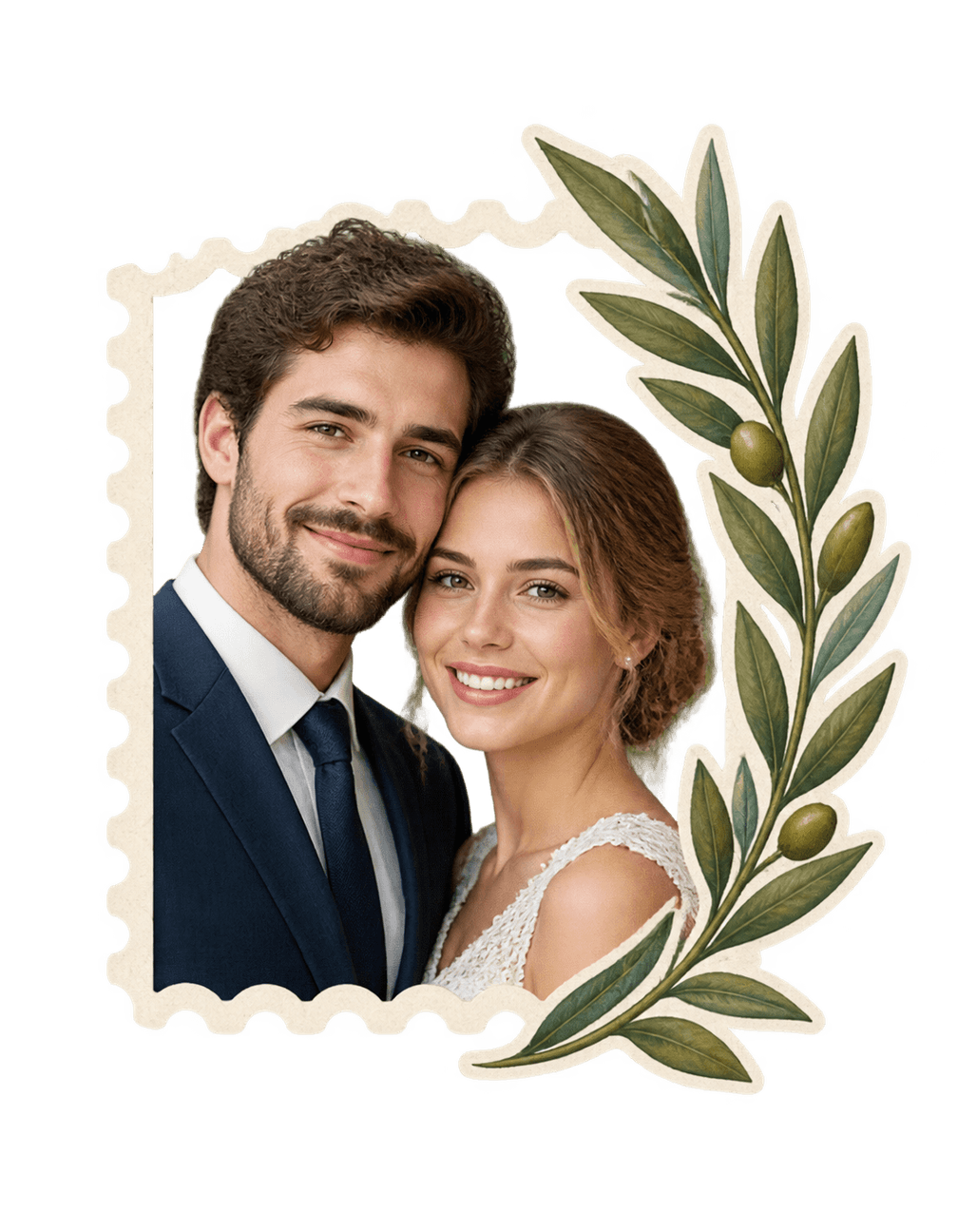 Wedding Keepsake Stamp original isolated transparent print artwork