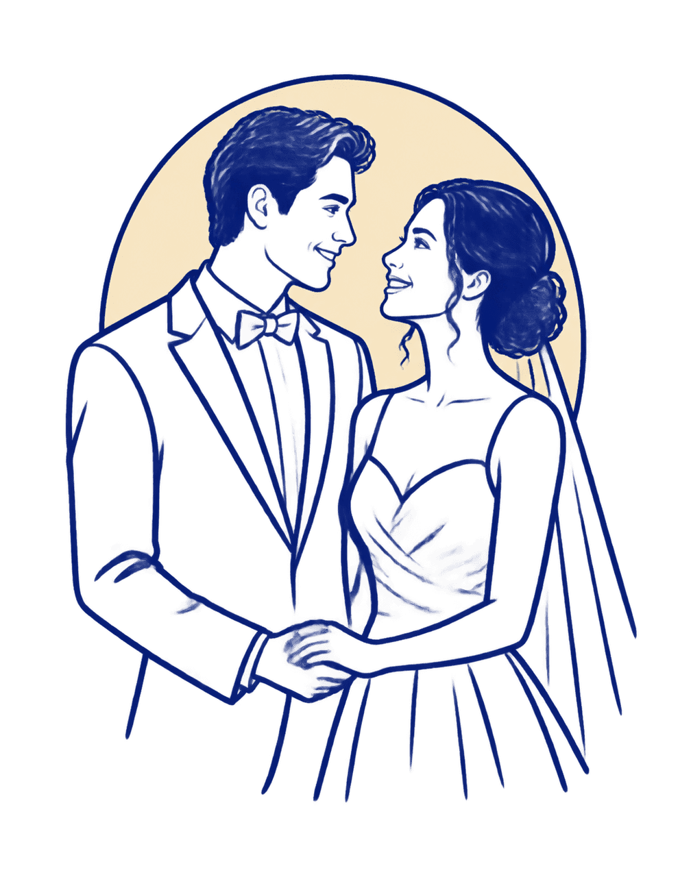 Vow Line Silhouettes original isolated transparent print artwork