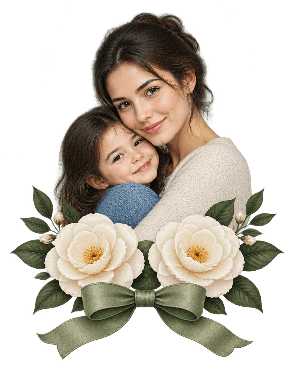 Mama Garden Embrace original isolated transparent print artwork