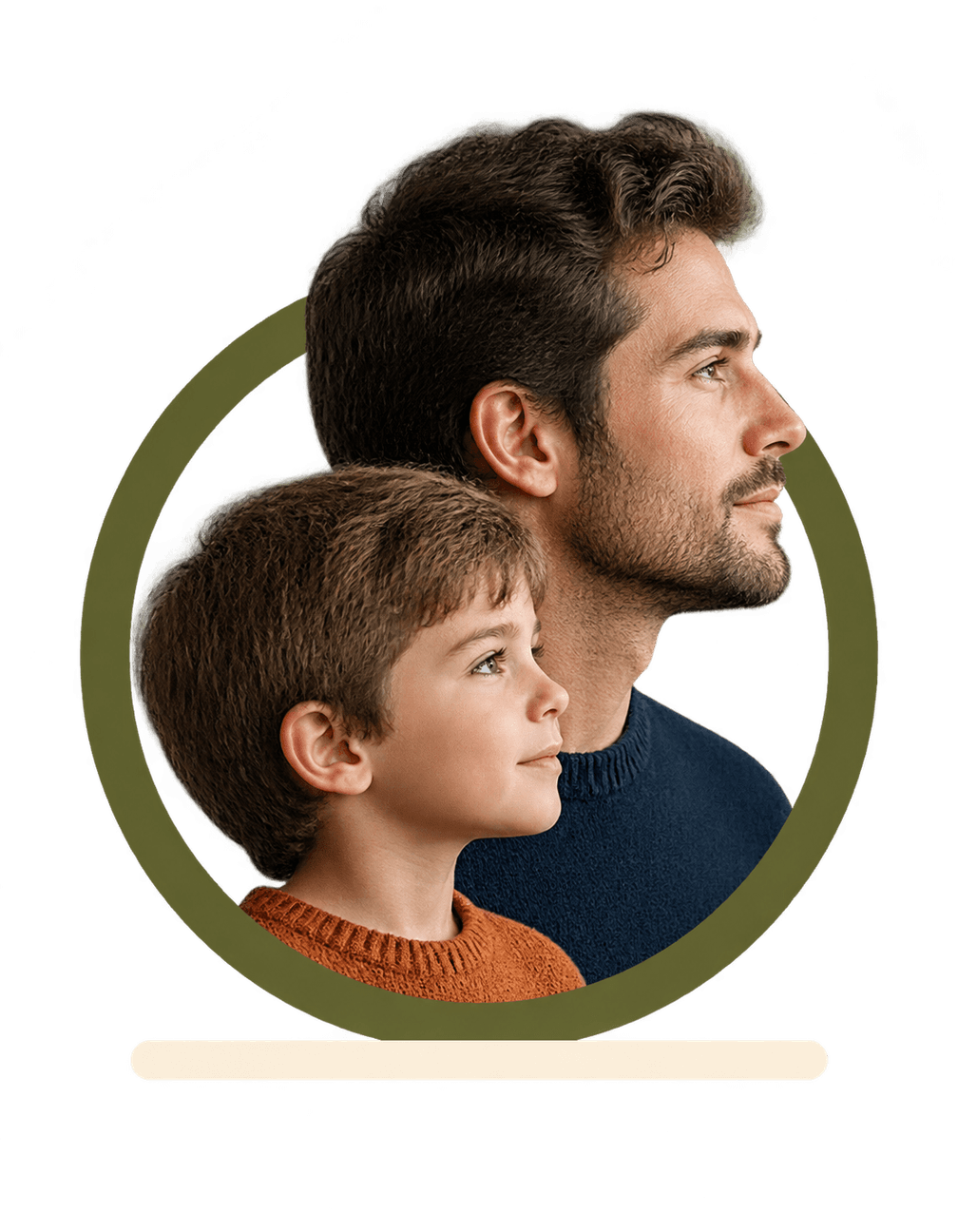 Fatherhood Quiet Profile original isolated transparent print artwork