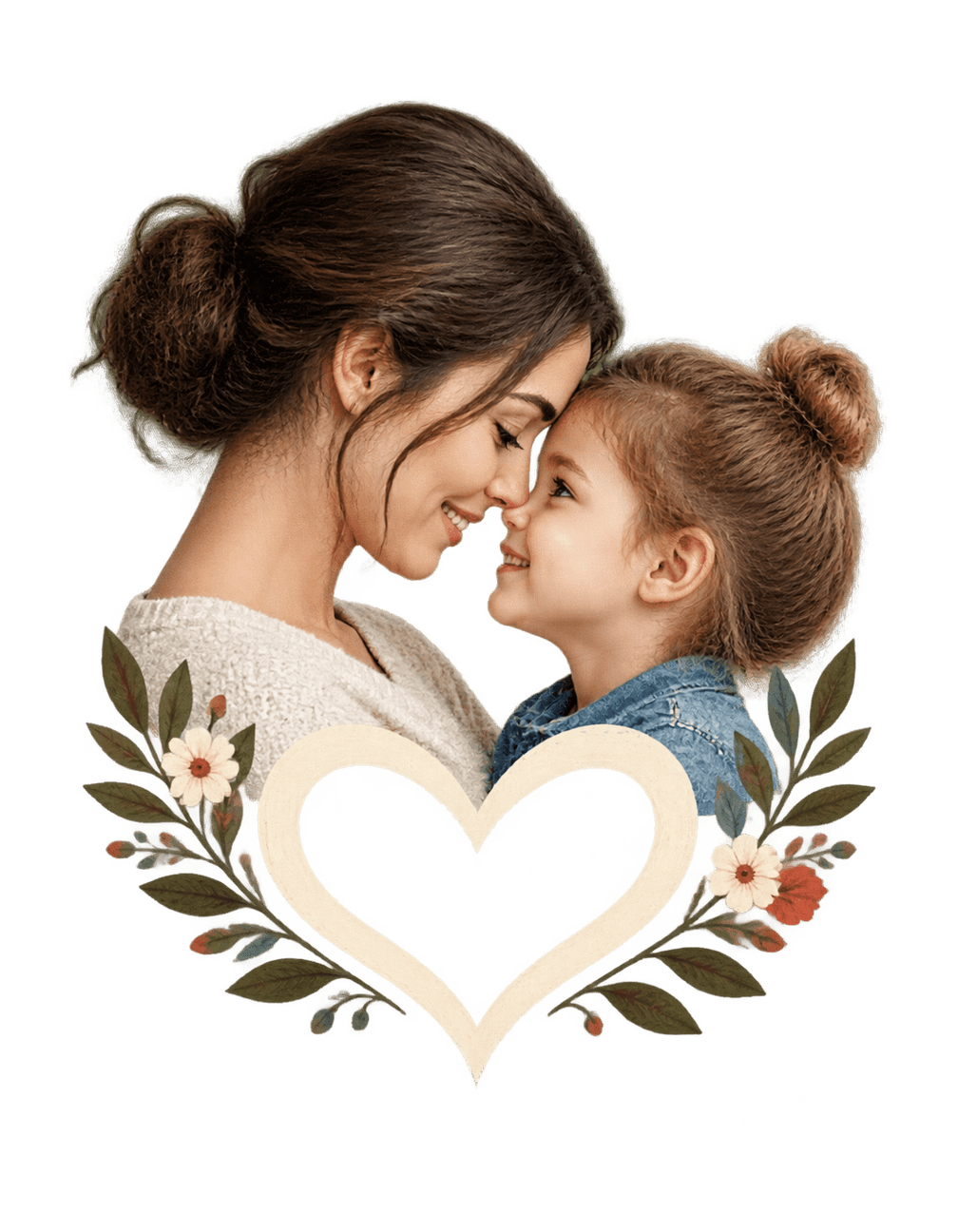 Close To Her Heart original isolated transparent print artwork