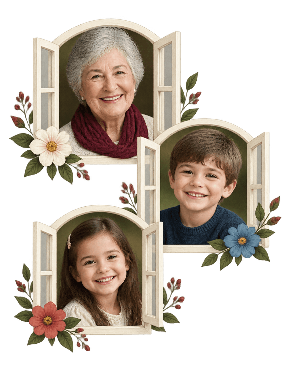 Nanas Memory Windows original isolated transparent print artwork
