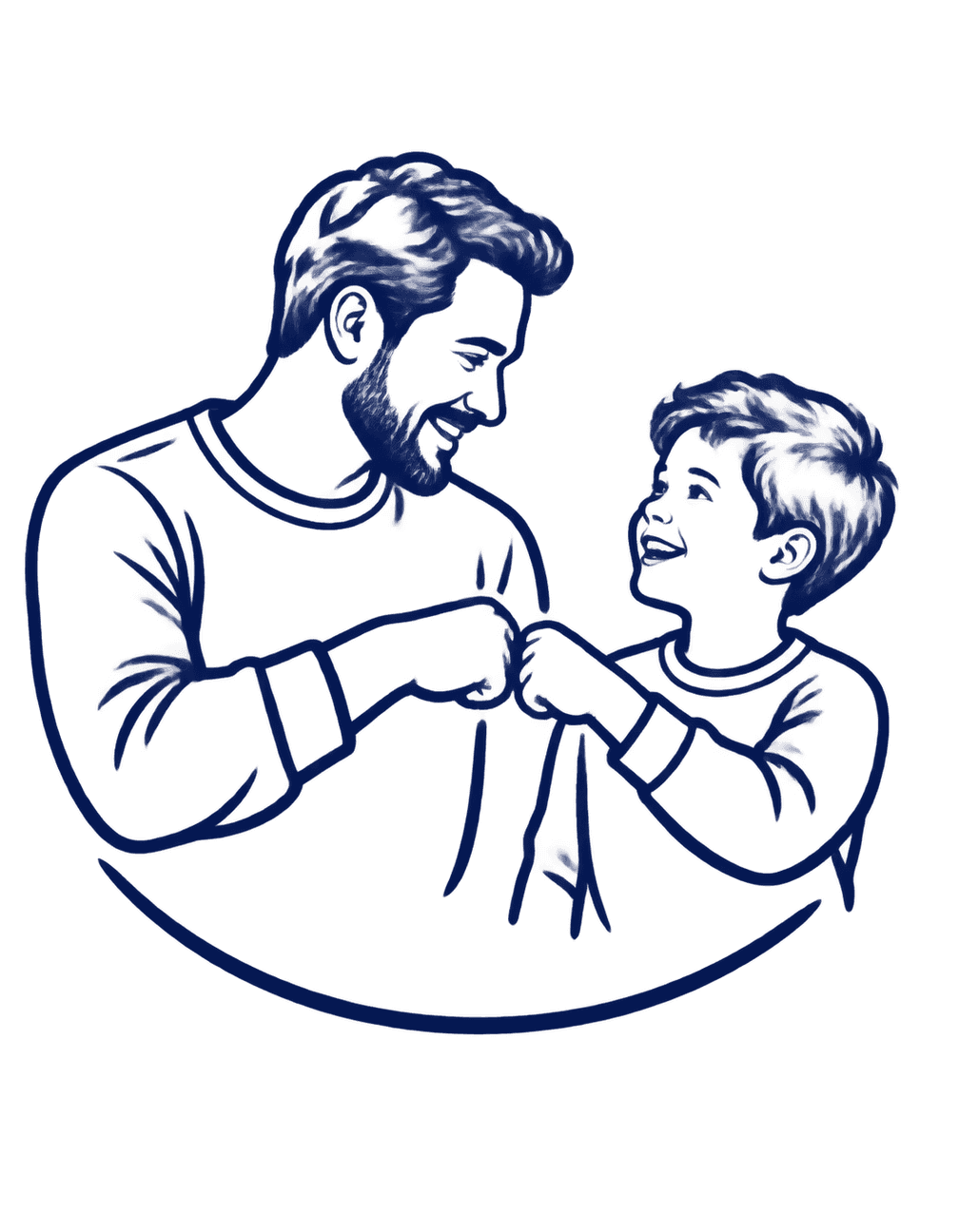 Dad And Me Ink Bond original isolated transparent print artwork