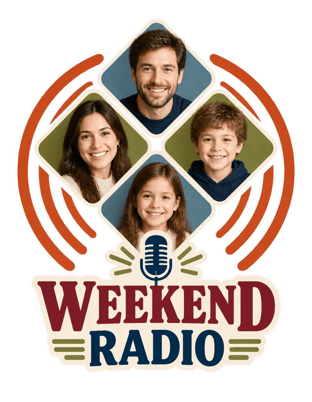Family Four Weekend Radio original isolated transparent print artwork