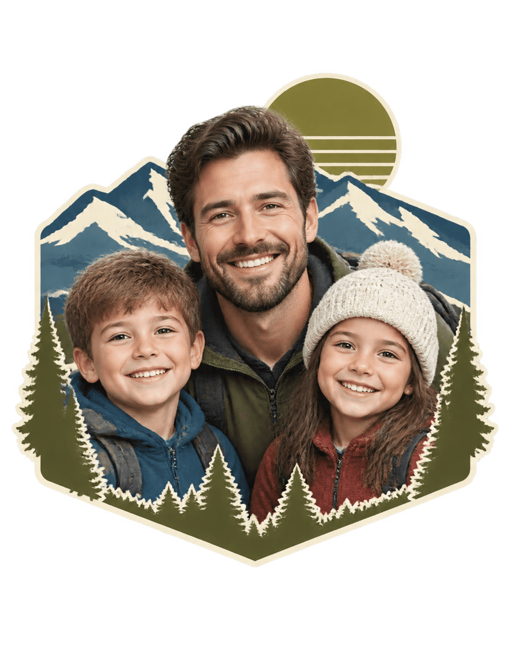 Fatherhood Trail Trio original isolated transparent print artwork