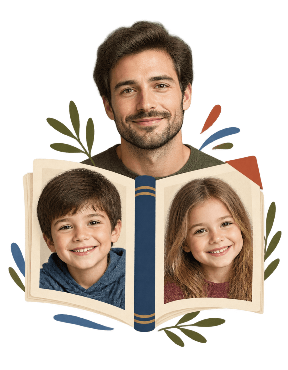 Fatherhood Open Album original isolated transparent print artwork