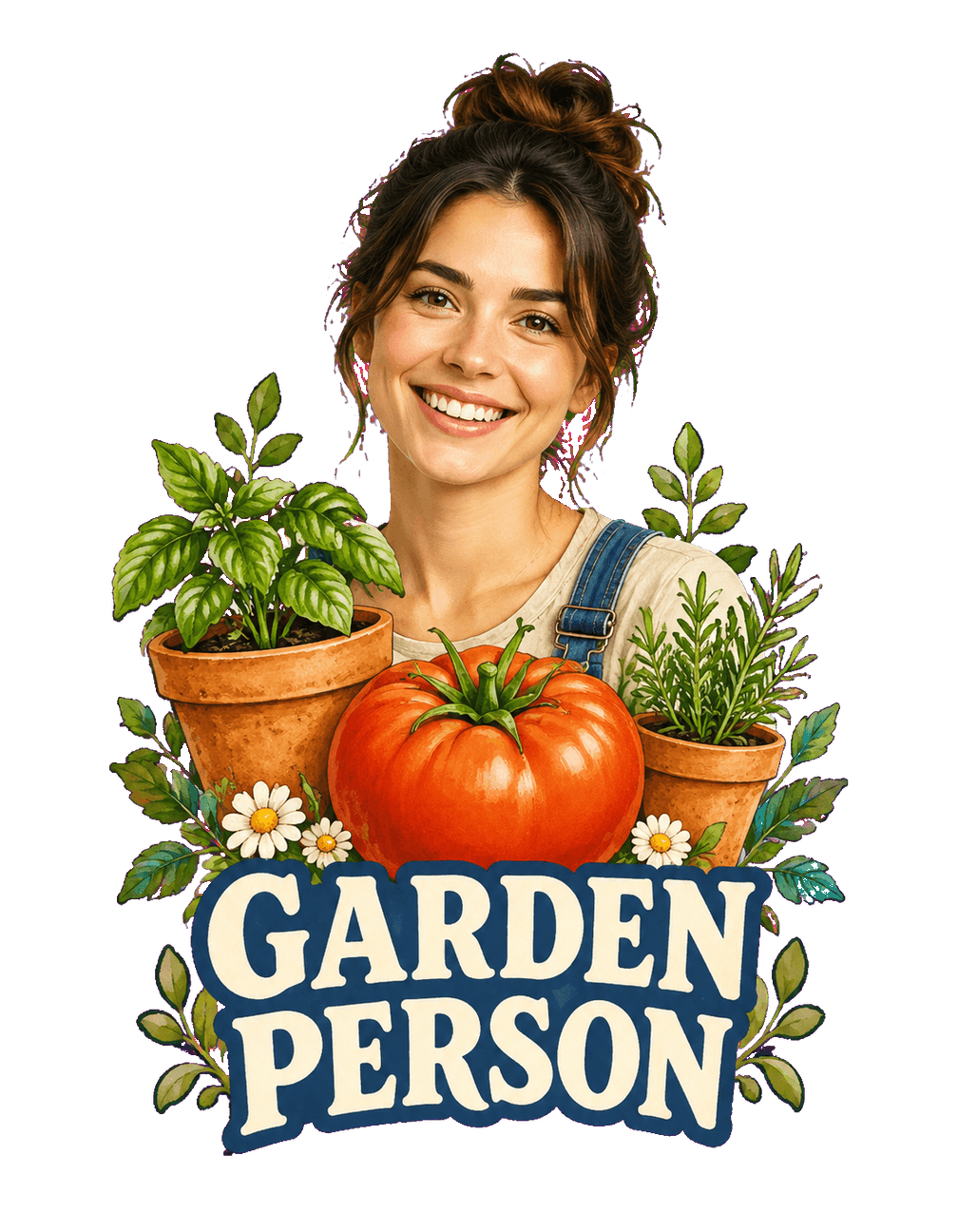 Garden Person Weekend original isolated transparent print artwork