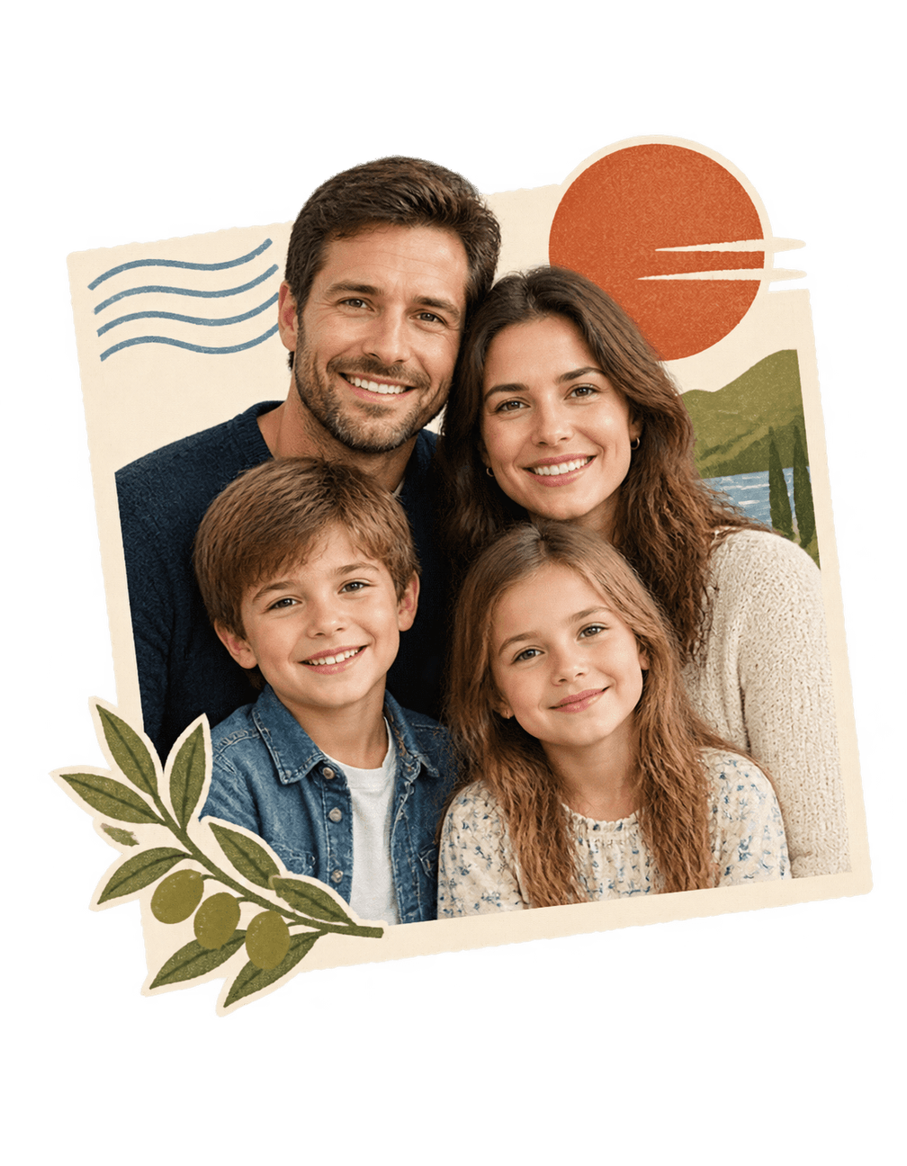 Reunion Memory Postcard original isolated transparent print artwork