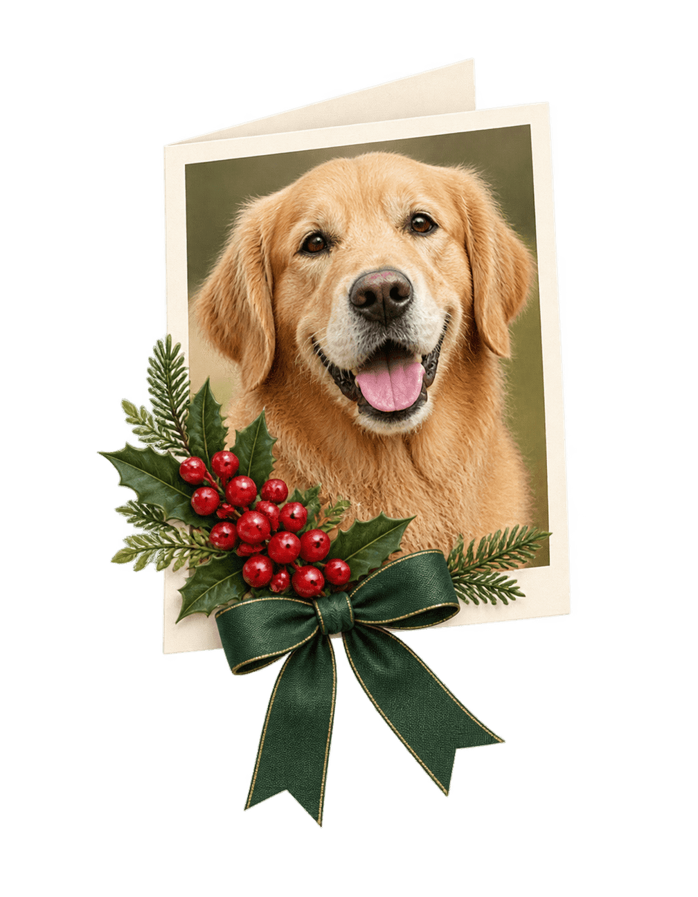 Festive Dog Photo Card original isolated transparent print artwork