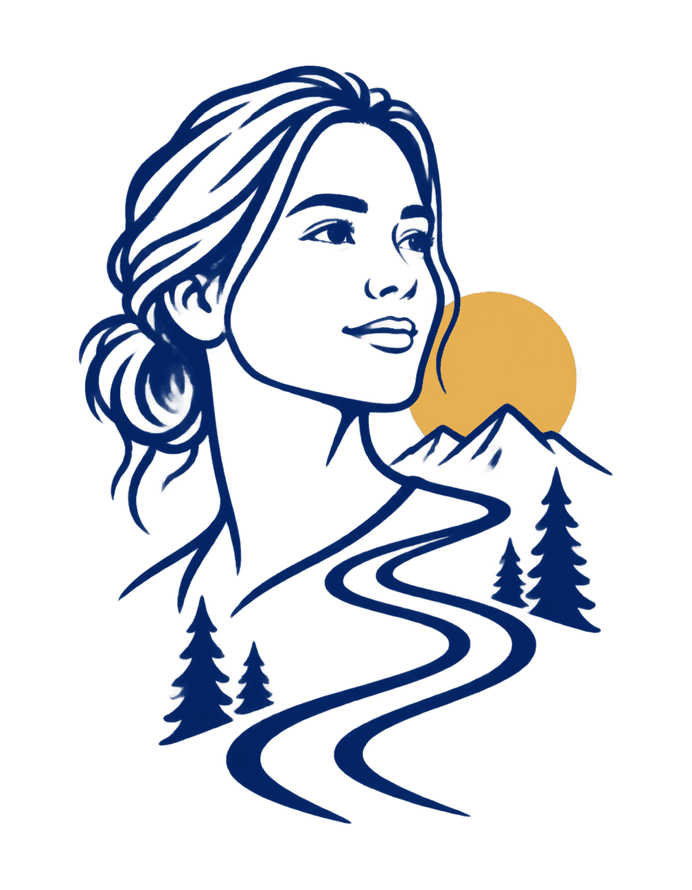 Trail Portrait Switchback original isolated transparent print artwork