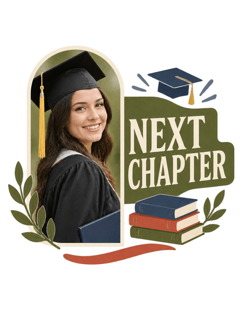 Graduate Next Page original isolated transparent print artwork