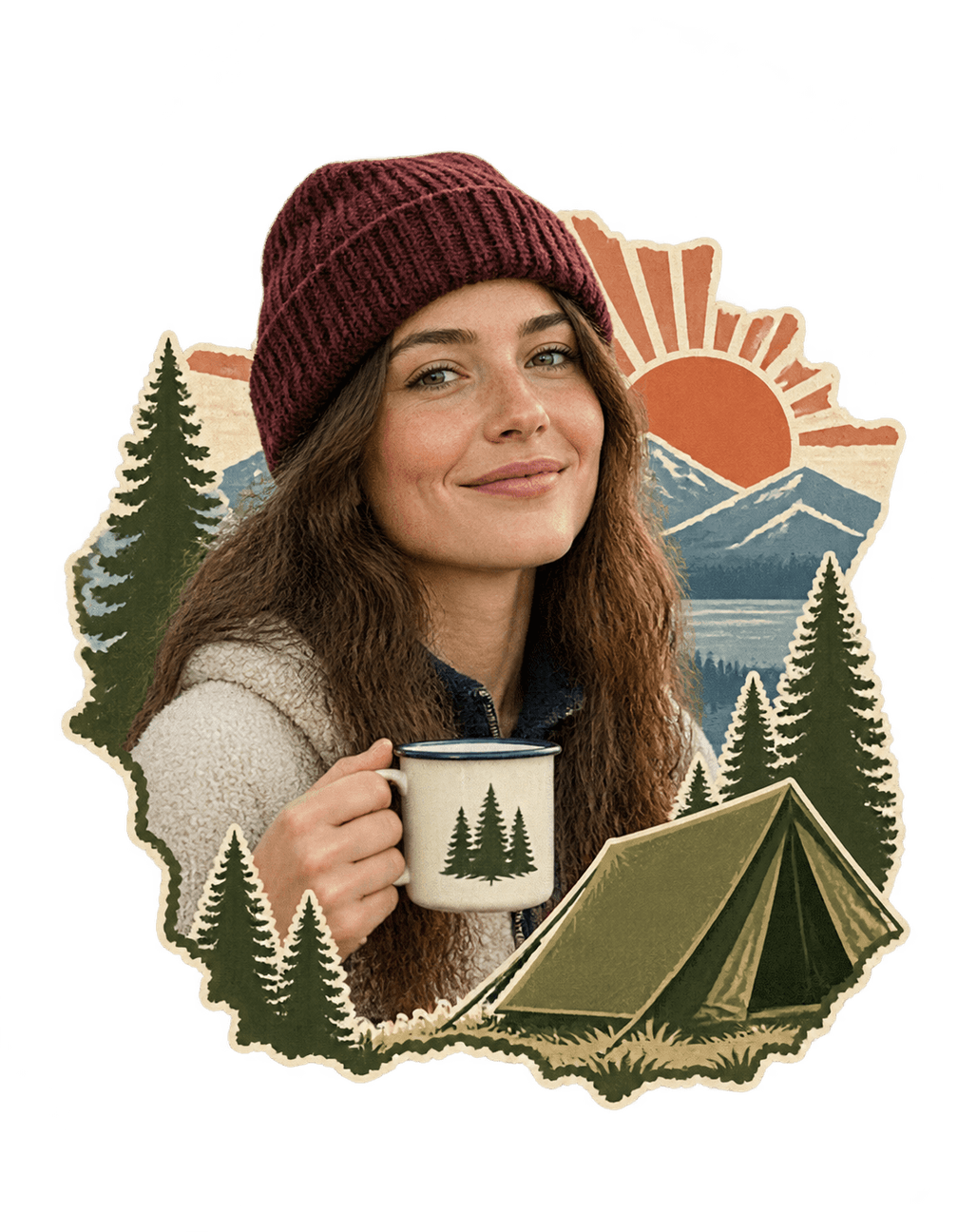 Camp Coffee Photo Permit original isolated transparent print artwork